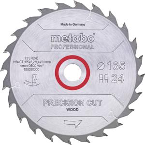 Metabo PRECISION CUT WOOD 628290000 Cirkelzaagblad 165 x 20 x 1.4 mm Aantal tanden: 24 1 stuk(s)