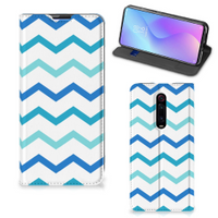 Xiaomi Mi 9T Pro Hoesje met Magneet Zigzag Blauw - thumbnail