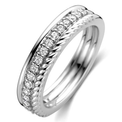 TI SENTO-Milano 12282ZI Ring zilver-zirconia zilverkleurig-wit 5 mm TI SENTO-Milano 12282ZI Ring zilver-zirconia zilverkleurig-wit 5 mm