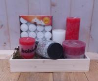 Cadeaupakket Kaarsen Rood-Wit