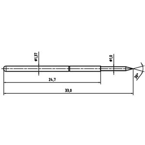 PTR Hartmann 1025/E-B-1.5N-AU-1.0 Precisietestpen met veercontact