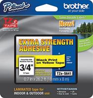 BROTHER TZES641 Lint 18 mm Zwart/Geel