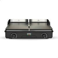 Bourgini Plancha Pure voor 8 personen – Keramische coating (PFAS-vrij) – Elektrisch – Gezond grillen - Keerbare bakplaten ribbel en vlak