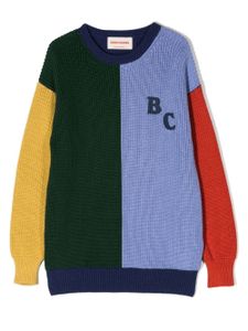 Bobo Choses pull colour block à logo imprimé - Bleu