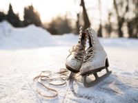 Tuinposter Winter Schaatsen