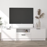 Tv-meubel 140x35x40 cm bewerkt hout wit