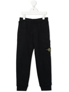 Stone Island Junior pantalon de jogging à patch logo - Bleu