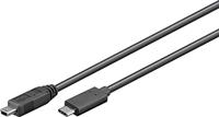 Goobay 67989 USB 2.0 Mini Type B naar USB C kabel 480 Mbits/Mini B USB naar USB A stekker adapterkabel/GoPro - kaartlezer - hubs/zwart / 0,5 m