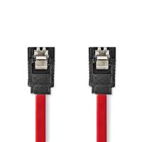 NEDIS SATA-kabel - 3 Gbps - SATA 7-pins female - SATA 7-pins vrouwelijk - vernikkeld - 0,50 m - plat - PVC - rood - doos