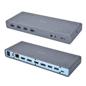 i-tec CADUAL4KDOCK notebook dock & poortreplicator Bedraad USB 3.2 Gen 1 (3.1 Gen 1) Type-C Zwart, Turkoois