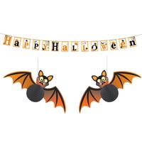 Guirca - Happy Halloween versiering slinger met 2x Vleermuizen 30 cm