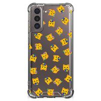 Doorzichtige Silicone Hoesje voor Samsung Galaxy S21 Katten Emojis - thumbnail