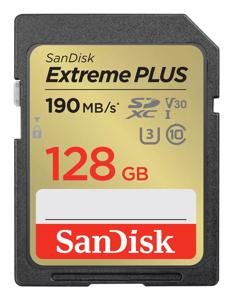 SanDisk Extreme PLUS SDXC-kaart 128 GB UHS-I Schokbestendig, Waterdicht