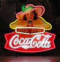 Coca-Cola Lady Pause Drink Neon Verlichting 64 x 60 cm - thumbnail