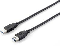 Equip USB 3.0 verlenging A->A, 3,0 m S/B zwart polybag