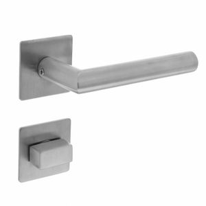 Intersteel Deurkruk Hoek 90° op vierkant magneetrozet met toilet-/badkamersluiting - RVS