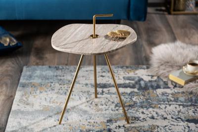 Bijzettafel Eenvoud 42cm marmerwit Bijzettafel Eenvoud 42cm marmerwit