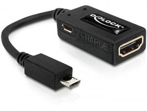 Delock 65314 Adapter MHL Micro USB 5-pin male > High Speed HDMI female + USB Micro-B female