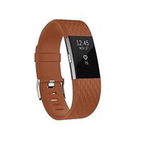 By Qubix - Compatible met Fitbit Charge 2 siliconen bandje - Maat: Small - Coffee - Compatible fitbit bandje