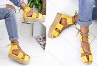 Lace up plateau sandalen voor dames met korting in de sale