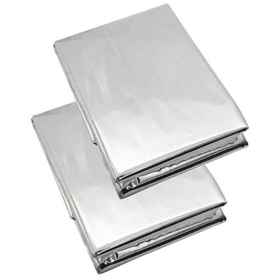 Nooddeken/reddingsdeken/isolatiedeken - 2x - 132 x 202 cm - zilver - warmtedeken Nooddeken/reddingsdeken/isolatiedeken - 2x - 132 x 202 cm - zilver - warmtedeken