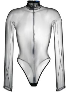 Mugler body brodé à design sans manches - Noir