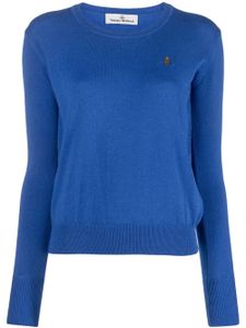 Vivienne Westwood Orb-embroidered cotton-cashmere jumper - Bleu