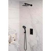 Regendoucheset 31 Inbouw Muur Brauer Black Edition 20cm Rond Mat Zwart 2 Greeps 3-weg met Thermostaatkraan en Handdouche