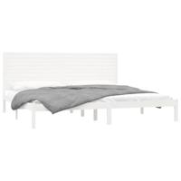 vidaXL Bedframe massief hout wit 180x200 cm, tweepersoonsbed, bedombouw, frame, bed, dubbel bed, bed frame, ledikant, bedframe met hoofdeinde