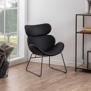 Bendt Fauteuil Ida zwart onderstel, PU zwart - Zwart PU