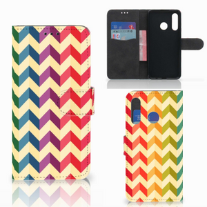 Huawei P30 Lite (2020) Telefoon Hoesje Zigzag Multi Color