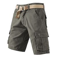 Voor heren Cargoshorts Korte broek Wandelshorts Been trekkoord Meerdere zakken Effen Draagbaar Knielengte Casual Dagelijks Feestdagen 100% katoen Sport Modieus Legergeel Grasgroen Lightinthebox