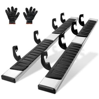 VEVOR 6 inch treeplanken compatibel met 2007-2018 Chevy Silverado/GMC Sierra 1500 Crew Cab/2019 2500HD 3500HD 1500 LD, 201 roestvrijstalen treeplanken, laadvermogen 227 kg, 2-delig