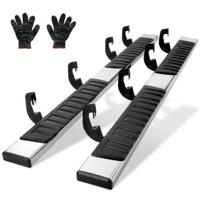 VEVOR 6 inch treeplanken compatibel met 2007-2018 Chevy Silverado/GMC Sierra 1500 Crew Cab/2019 2500HD 3500HD 1500 LD, 201 roestvrijstalen treeplanken, laadvermogen 227 kg, 2-delig