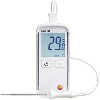 Testo 0563 1080 108 waterdichte temperatuurmeter (type T en K), inclusief thermokoppelsensor type T, softcase en kalibratieprotocol