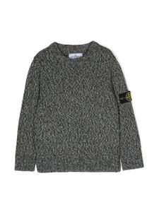 Stone Island Junior Compass-badge marl-knit jumper - Bleu