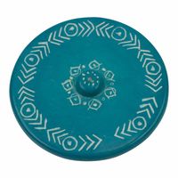 Zeepsteen Wierookbrander Rond Turquoise - thumbnail