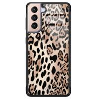 Samsung Galaxy S21 Plus glazen hardcase - Golden wildcat