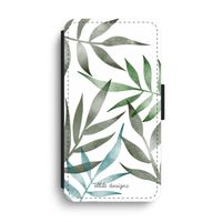 Tropical watercolor leaves: iPhone XS Max Flip Hoesje - thumbnail