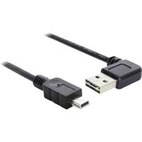 DELOCK Kabel EASY USB 2.0-A 90G hoek > Mini USB 5 Pin stekker/stekker 1 m