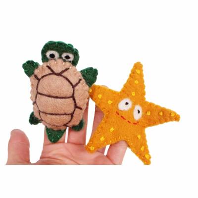 Vingerpoppen Zeester en Schildpad (Set van 2) Vingerpoppen Zeester en Schildpad (Set van 2)