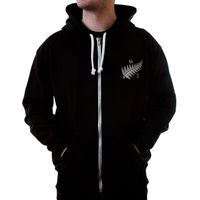 Nieuw Zeeland 1924 Retro Rugby Zipped Hoodie - Zwart - thumbnail