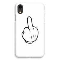 Middle finger white: iPhone XR Volledig Geprint Hoesje - thumbnail