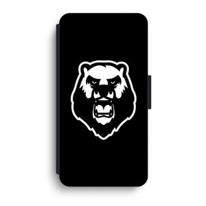 Angry Bear (black): iPhone XR Flip Hoesje