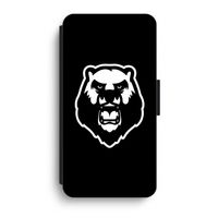 Angry Bear (black): iPhone XR Flip Hoesje - thumbnail