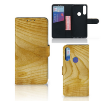 Alcatel 1S 2020 Book Style Case Licht Hout