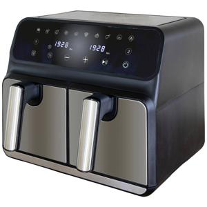 Unold TWIN ZONE Airfryer 8 l 1700 W 2 gescheiden temperatuurregelaars Zwart, RVS