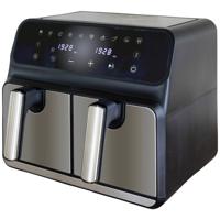 Unold TWIN ZONE Airfryer 8 l 1700 W 2 gescheiden temperatuurregelaars Zwart, RVS - thumbnail