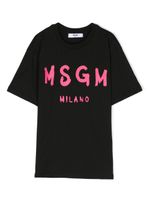 MSGM Kids t-shirt en coton à logo imprimé - Noir