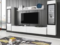 Tv-meubel set VITTORIO 6 deuren hoogglans wit met verlichting